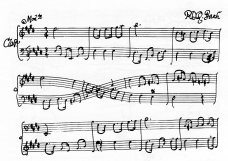 P.D.Q.Bach music score with twisted staves.