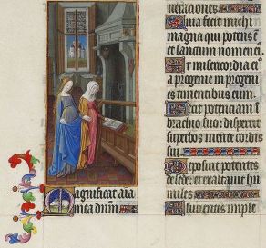 Picture and illuminated text of the Magnificat from the duc de Berry Book of Hours