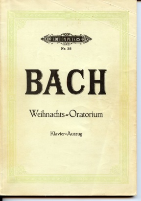 Photograph of score of Bach's Christmas Oratorio